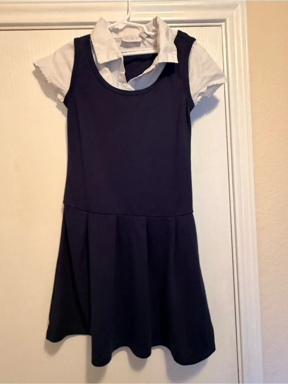 The Children's Place Navy Top with White Faux Button-Down Collar